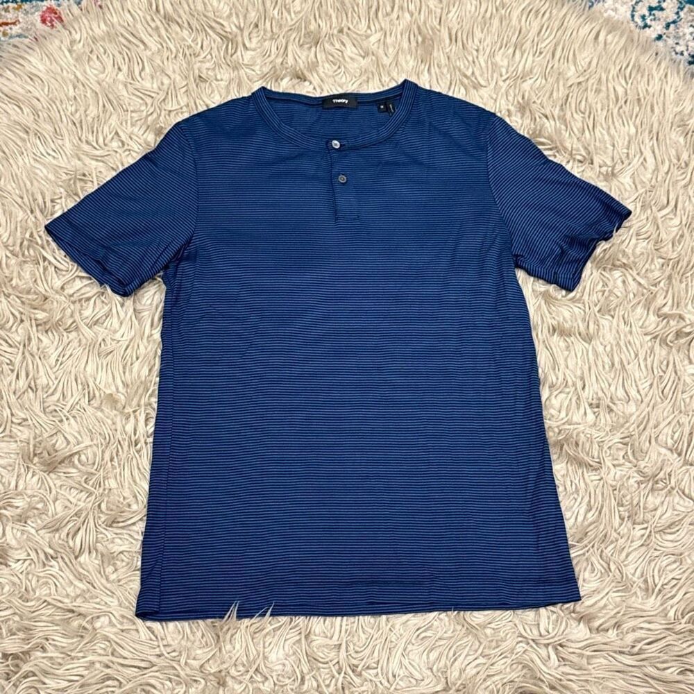 Theory striped Henley shirt size medium